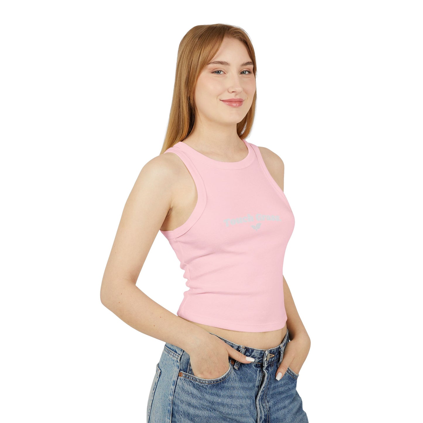 Racer Cut Touch Grass Tank Top
